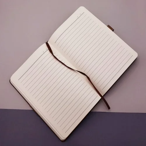 Şık Kutulu Deri Defter Ve Metal Kalem Seti