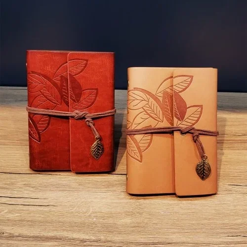 Retro Tasarımlı Küçük Boy Deri Defter 88 Yaprak
