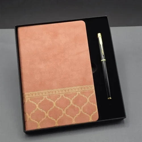 Şık Premium Hediye Seti Termo Deri Defter Ve Metal Kalem