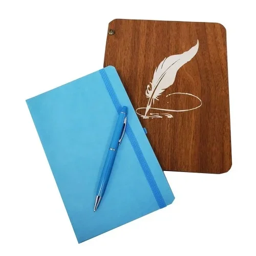 Özel Tasarım Defter Kalem Seti Ahşap Kutu İle Hediye