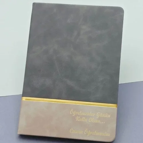 Şık Yazılı Deri Defter 96 Yaprak Öğretmenler Günü Hediyesi