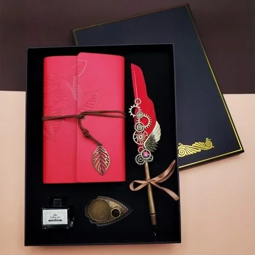 Şık Tasarımlı Mürekkepli Kalem Defter Seti 1 Adet