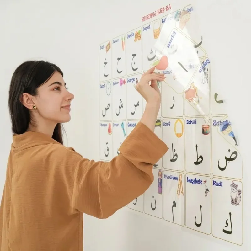 Eğitici Statik Kağıt Elif-ba Tahtası 70x100 Cm