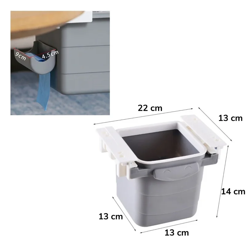 Sürgülü Mini Çöp Kovası 1 Adet Mutfak Ofis Banyo