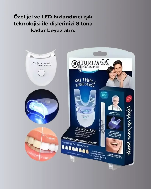 Led Işıklı Diş Beyazlatma Seti 2 Adet Kalem İle
