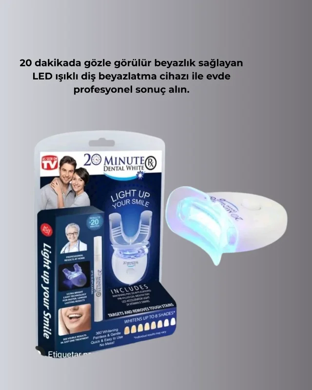Profesyonel Diş Beyazlatma Seti 20 Dakika Led Işıklı