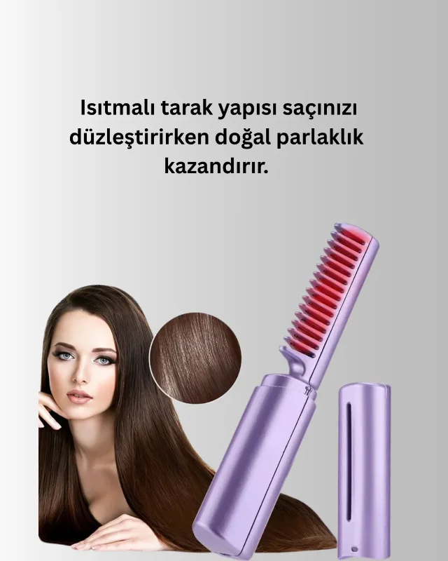 Kompakt Saç Düzleştirici Tarak - Isı Kontrollü 1 Adet