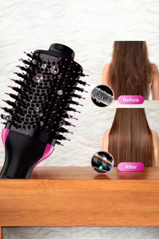 Ergonomik Negatif İyon Fön Tarağı 1200 Watt 3 Isı Kademeli