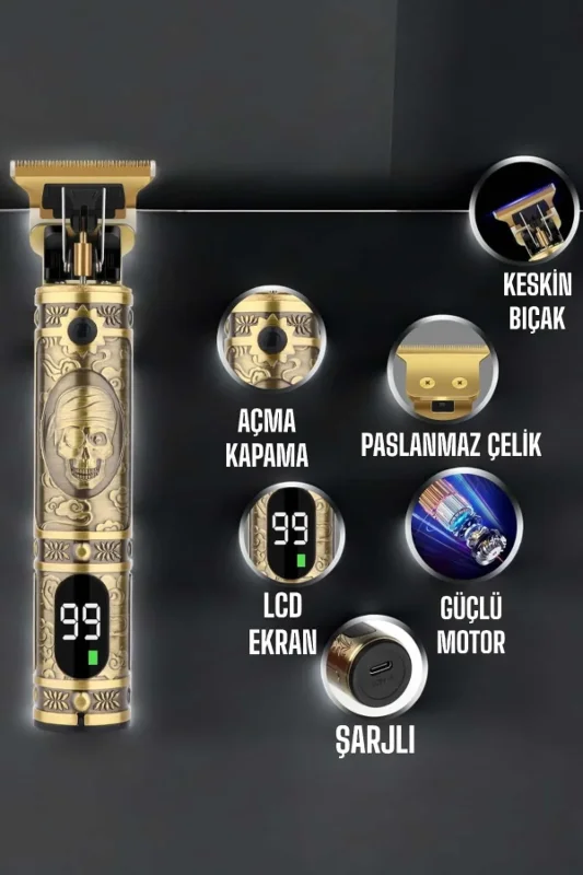 Paslanmaz Çelik Tıraş Makinesi Şarjlı 1800 Ma Uzun Süreli Kullanım