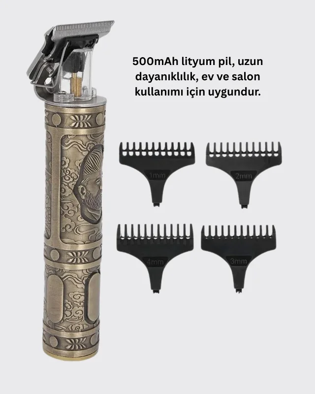 Ergonomik Saç Sakal Kesme Makinesi 4 Kılavuz Tarak İle