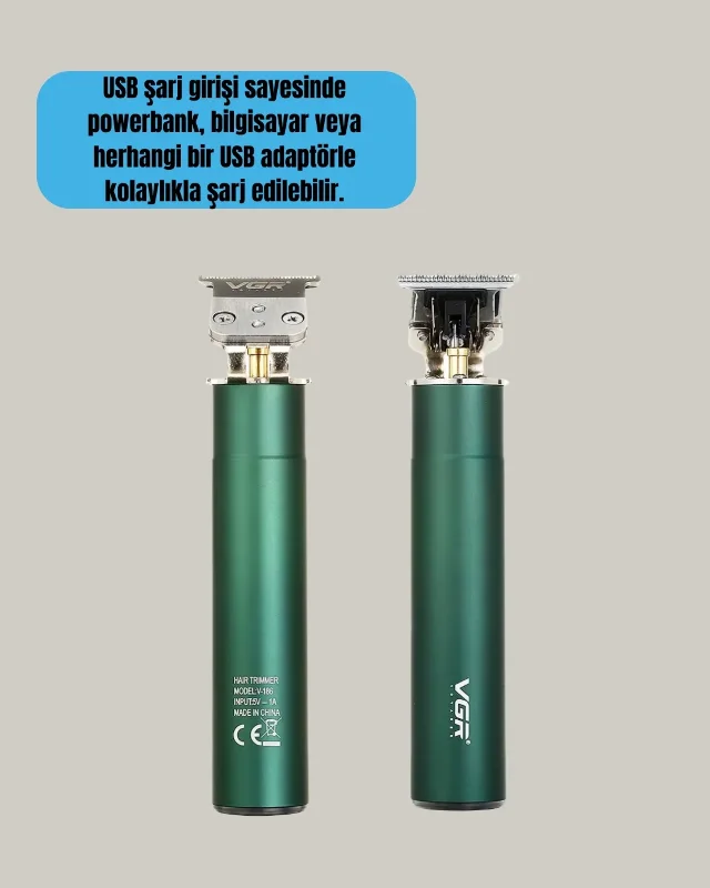 Su Geçirmez Saç Kesme Makinesi 4 Limit Taraklı Usb Şarjlı