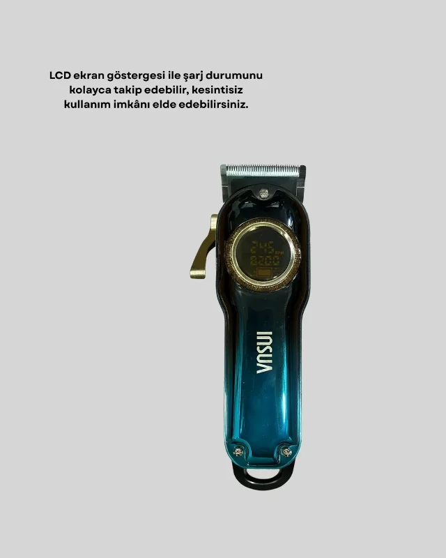 Şarjlı Profesyonel Saç Kesme Makinesi 2000 Mah Lcd Ekran