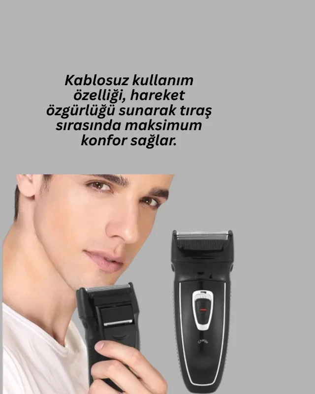 Taşınabilir Çift Başlıklı Tıraş Cihazı Kablosuz Kullanım