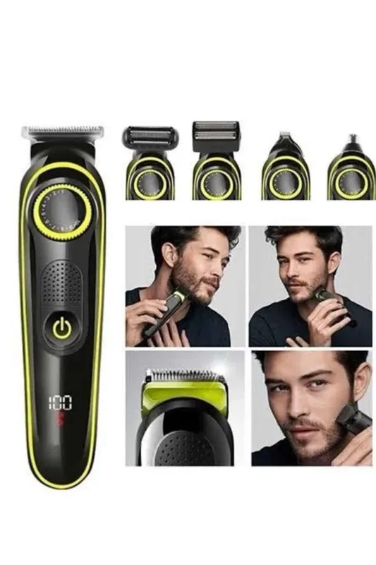 Ergonomik Kablosuz Tıraş Makinesi 5in1 Saç Sakal Vücut