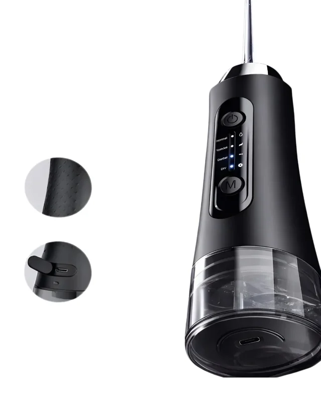 Şarjlı Ağız Duşu Siyah 320 Ml 5 Başlıklı