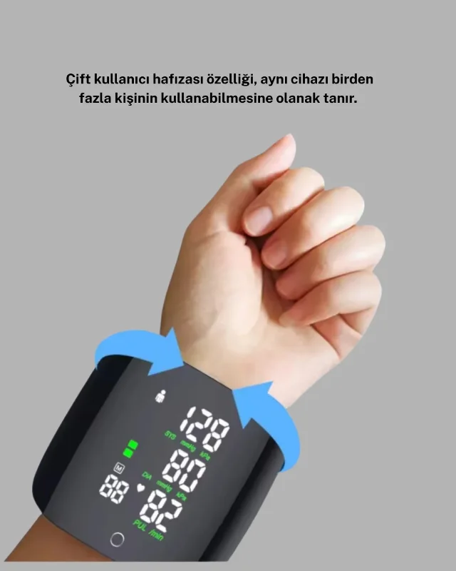 Hafızalı Dijital Bilek Tansiyon Aleti 13,5-21,5 Cm Kullanım