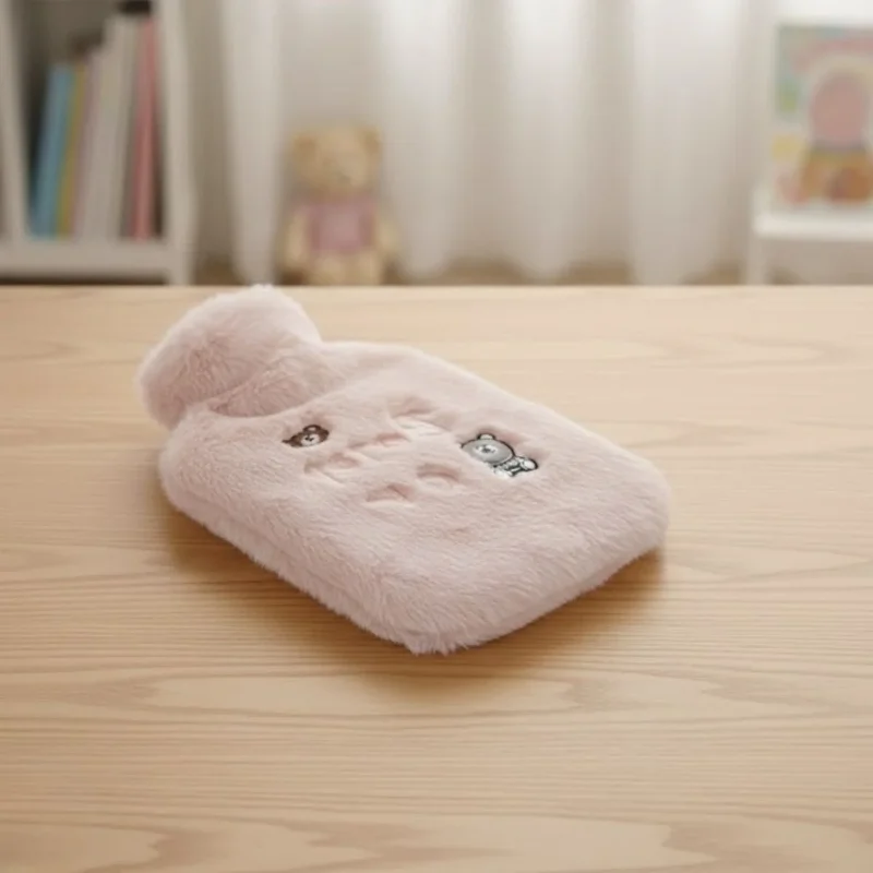 Sevimli Işıklı Pembe Peluş Sıcak Su Torbası 1 Lt