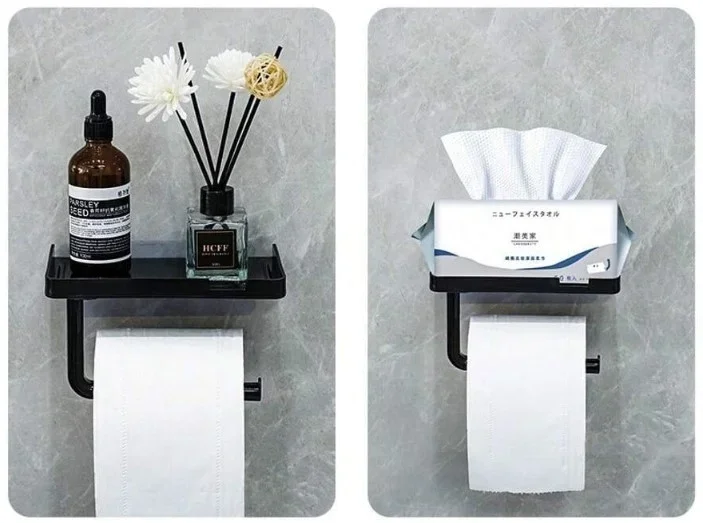 Estetik Yapışkanlı Tuvalet Kağıdı Askılığı 1 Adet Banyo Organizeri