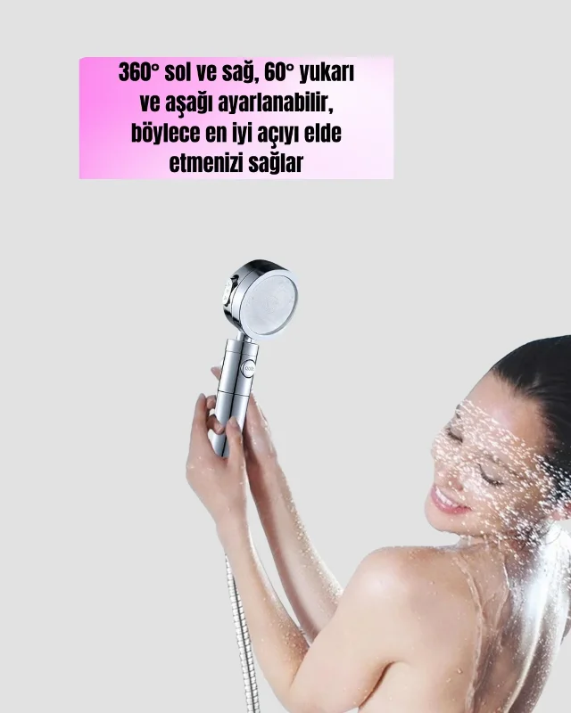 Estetik Tasarımlı Yüksek Basınç Duş Başlığı 3 Modlu