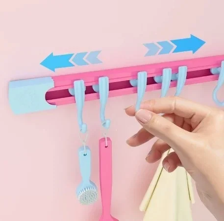 Pratik Raylı Kancalı Askı 30 Cm Mutfak Ve Banyo Düzenleyici