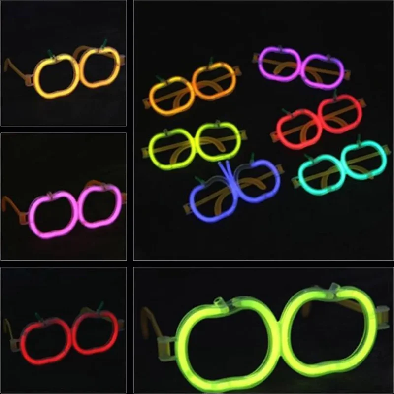 Eğlenceli Glow Stick Elma Gözlük 12 Adet Parti Aksesuarı