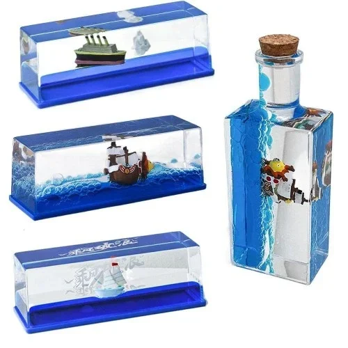 Dekoratif Batmayan Gemi Şişe Akvaryum 15 Cm 17,5 Cm