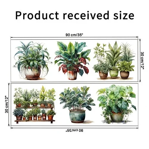 Canlı Sticker Saksılı Çiçek Seti 6 Adet 30x90 Cm
