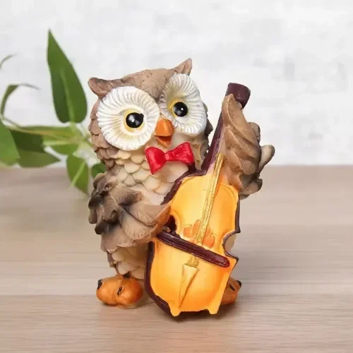 Sevimli Müzisyen Baykuş Biblo Seti 4'lü