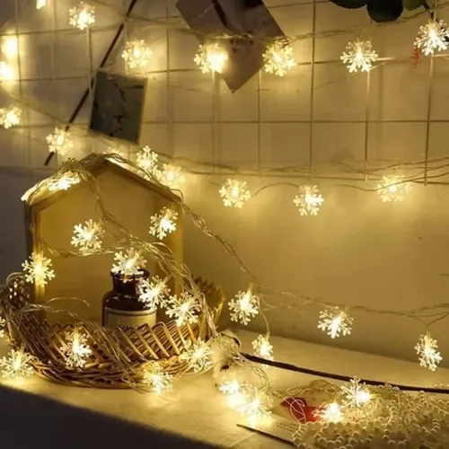 Dekoratif Kar Tanesi Işık Zinciri 5m 28 Led