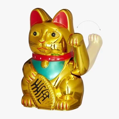 Şanslı Kedi Altın Rengi 16 Cm Dekoratif Figür