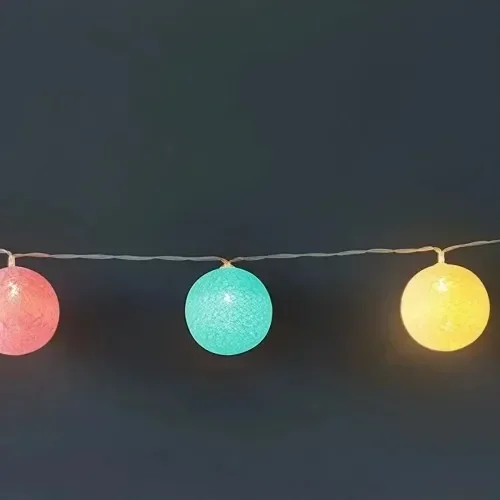 Renkli Top Lambası 2m 10 Adet Dekoratif