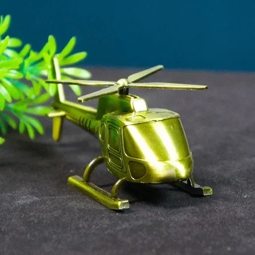 Şık Vintage Dekoratif Metal Helikopter 12.5 Cm