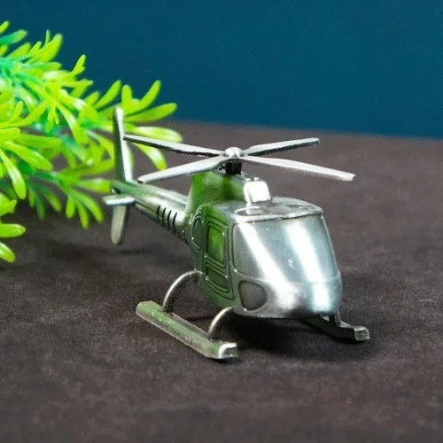 Şık Vintage Dekoratif Metal Helikopter 12.5 Cm