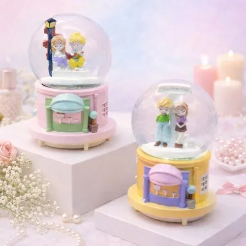 Romantik Tasarımlı Büyük Boy Kar Küresi 18 Cm