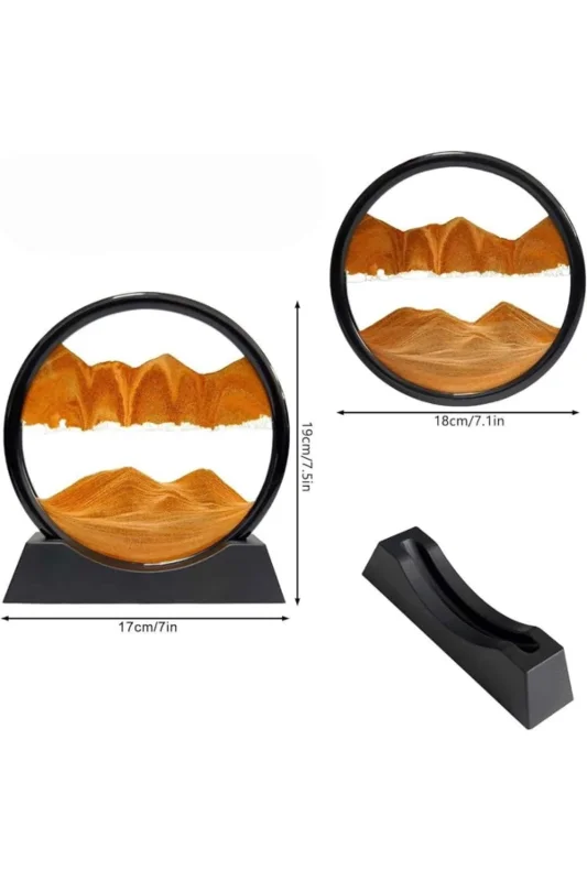 Modern Tasarımlı Led Işıklı Kum Saati 3d Dekoratif Ofis