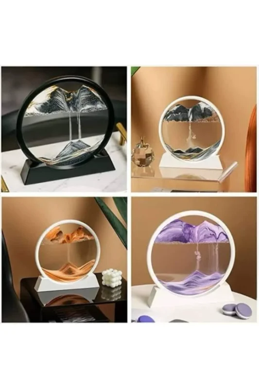 Hareketli Sulu Kum Saati 3d Led Işıklı 7 İnç Dekoratif