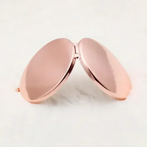 Şık Rose Renk Yuvarlak Cep 7 Cm Kişiselleştirilebilir