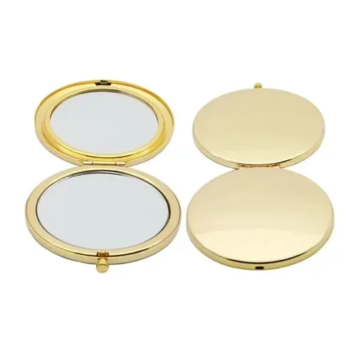 Şık Gold Renk Yuvarlak Cep 7 Cm Hediyelik