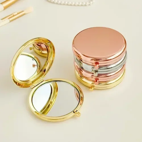 Şık Gold Renk Yuvarlak Cep 7 Cm Hediyelik