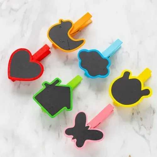 Şık Desenli Ahşap Mandal 6'lı Set 10 Paket