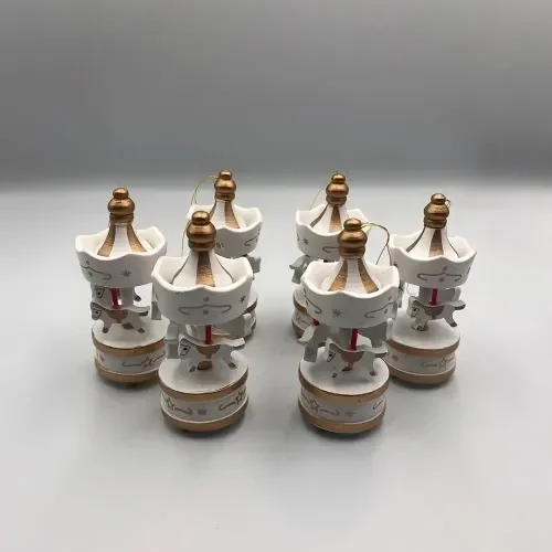 Gold-beyaz 6'lı Ufak Atlı Karınca Dekor Seti