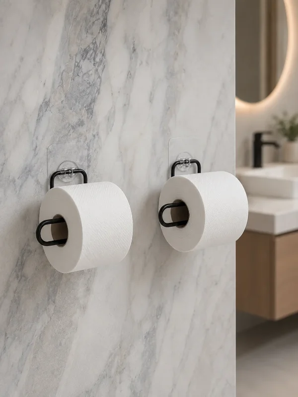 Pratik Yapışkanlı Tuvalet Kağıdı Askısı 2'li Set