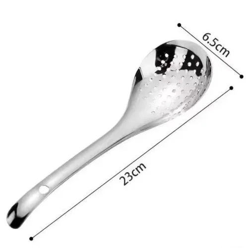 Ergonomik Paslanmaz Çelik Süzgeçli Kepçe 1 Adet