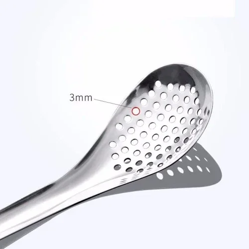 Ergonomik Paslanmaz Çelik Süzgeçli Kepçe 1 Adet