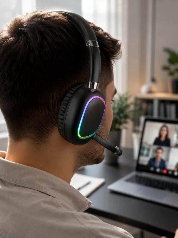 Kablosuz Kulak Üstü Kulaklık Bluetooth 5.0 Rgb Işıklı Mikrofonlu