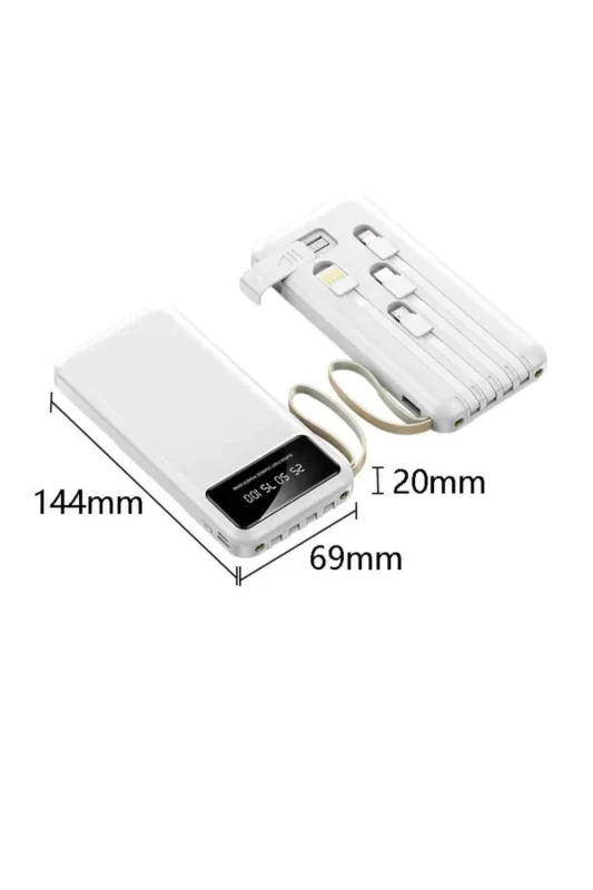 Siyah Taşınabilir Powerbank 20000 Mah 4 Çıkışlı Şarj Cihazı