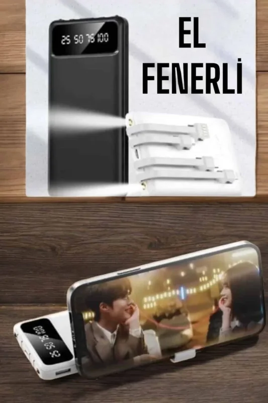 Lcd Ekranlı 20000mah Powerbank Usb Type-c Lightning