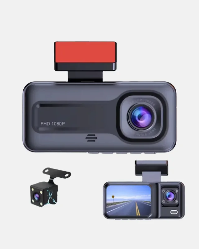 Geniş Açılı Üç Kameralı Dash Cam 170° Full Hd Gece Görüş