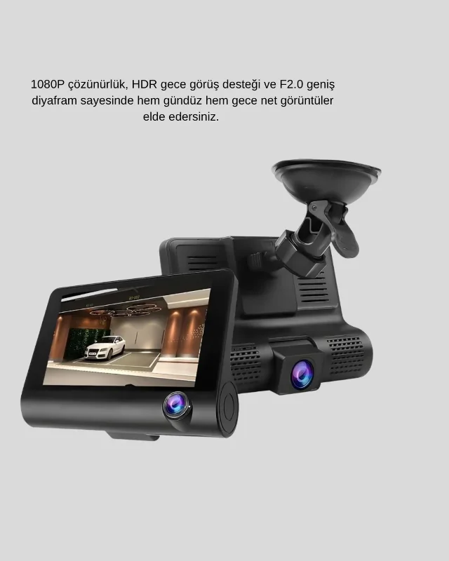 Geniş Açı Full Hd Araç Dvr Kamerası 3'lü Park Desteği İle