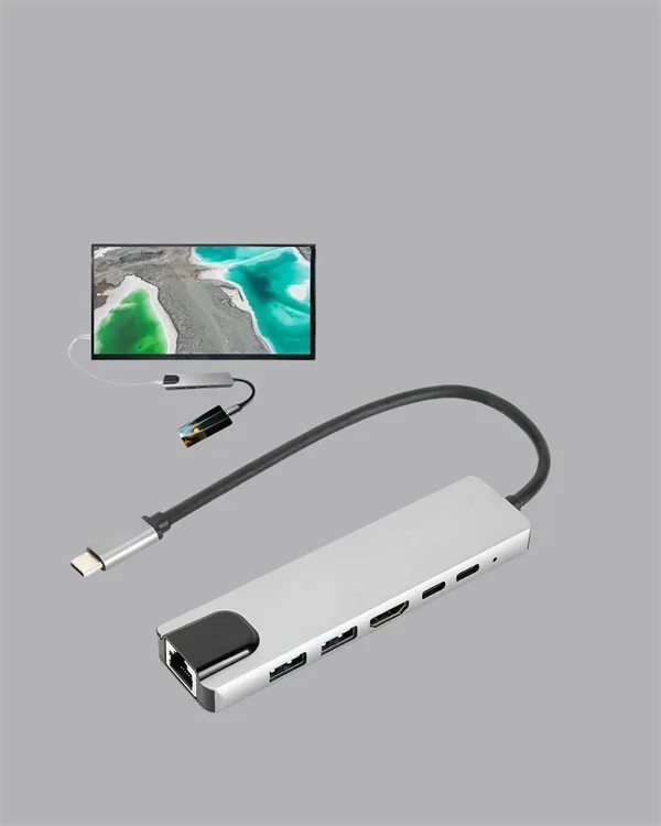 Kompakt Usb-c Çoklu Bağlantı Merkezi 5 Gbps Seyahat İçin